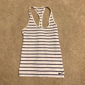 Black and White Striped Nike Tank Top